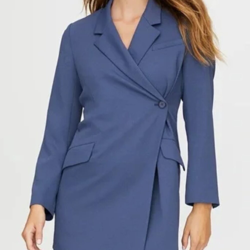Aritzia Babaton BNWT Blue Blazer Mini Wrap Dress